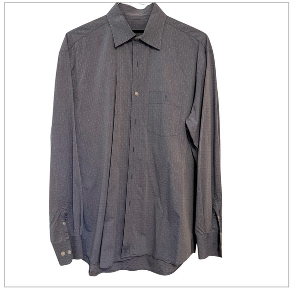 Lucchese Men’s Long Sleeve Button-Down Shirt Size L Gray Geometric Western Style - Picture 1 of 7